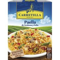 Paella de verduras y pollo CARRETILLA, bandeja 250 g
