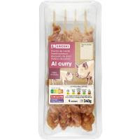 Pincho de cerdo al curry EROSKI, 4 uds., bandeja 340 g