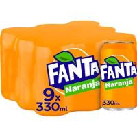 Refresco de naranja FANTA, pack 9x33 cl