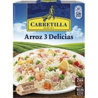 Arroz 3 delicias CARRETILLA, bandeja 250 g