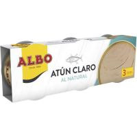 Atún claro al natural ALBO, pack 3x46 g