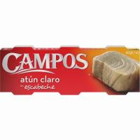 Atún claro en escabeche CAMPOS, pack 3x80 g
