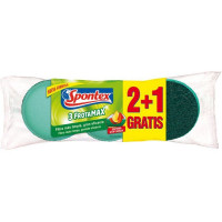 Estropajo stop grasa SPONTEX FROTAMAX, pack 2+1 ud
