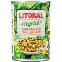 Garbanzos con espinacas LITORAL, lata 425 g