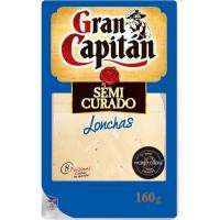 Queso semi GRAN CAPITAN, lonchas, bandeja 160 g
