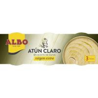 Atún claro en aceite de oliva virgen ALBO, pack 3x92 g