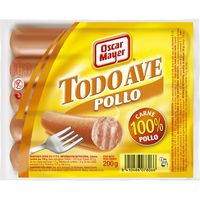 Salchichas de pollo OSCAR MAYER TODO AVE, sobre 200 g