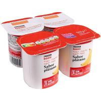 Yogur sabor plátano EROSKI BASIC, pack 4x125 g