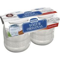 Yogur original natural azucarado DANONE, pack 2x130 g