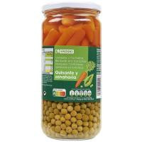 Guisante-zanahoria EROSKI, frasco 425 g