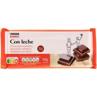 Chocolate con leche extrafino EROSKI BASIC, tableta 150 g