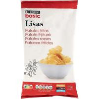 Patatas fritas lisas EROSKI BASIC, bolsa 170 g