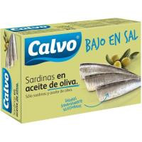 Sardinas en aceite de oliva bajo en sal CALVO, lata 115 g
