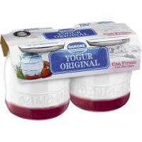 Yogur original con fresas DANONE, pack 2x130 g
