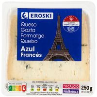 Queso azul EROSKI, cuña 250 g