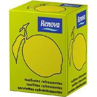Servilleta húmeda olor limón RENOVA, paquete 20 uds