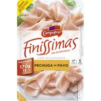 Pechuga de pavo CAMPOFRÍO FINÍSSIMAS, bandeja 180 g
