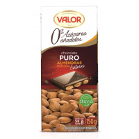 Chocolate VALOR puro con almendras 0% azúcares añadidos 150 g