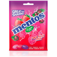 Caramelo MENTOS Fruit Red Mix pouch 160 g