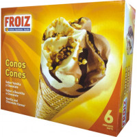 Helado FROIZ cono vainilla y chocolate 6 u 390 g