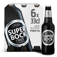 Cerveza SUPER BOCK Negra sin alcohol botella 6x33cl