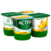 Activia desnatado con piña 4x120 g