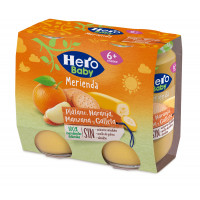 Potito HERO Baby Merienda naranja, plátano manzana y galleta 2x190 g