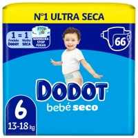 Pañal DODOT bebé seco Talla 6 66 u